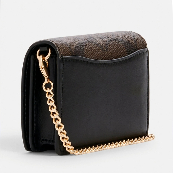 NEW! Coach Mini Wallet On A Chain signature canvas - Picture 4 of 10